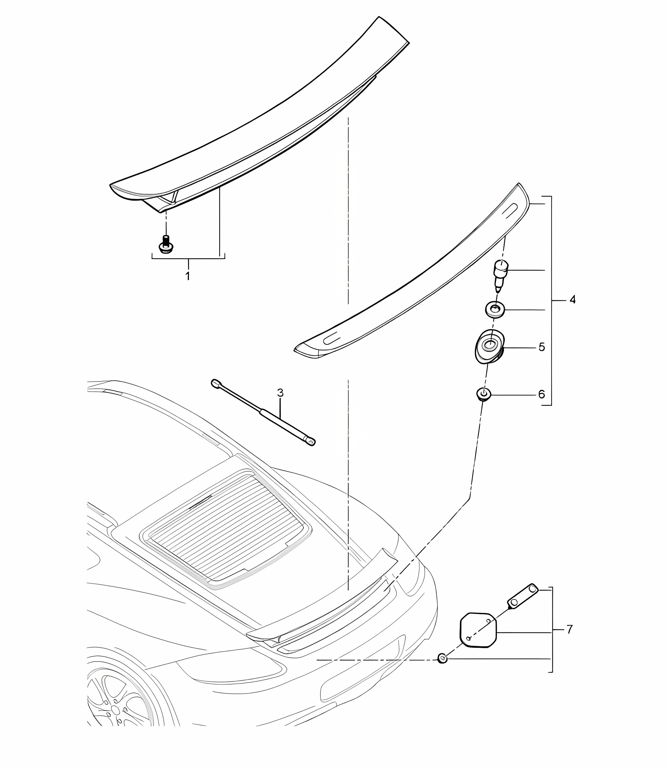 Rear spoiler / Aerokit - PR:XAM - 987C.1 Cayman 2006-08