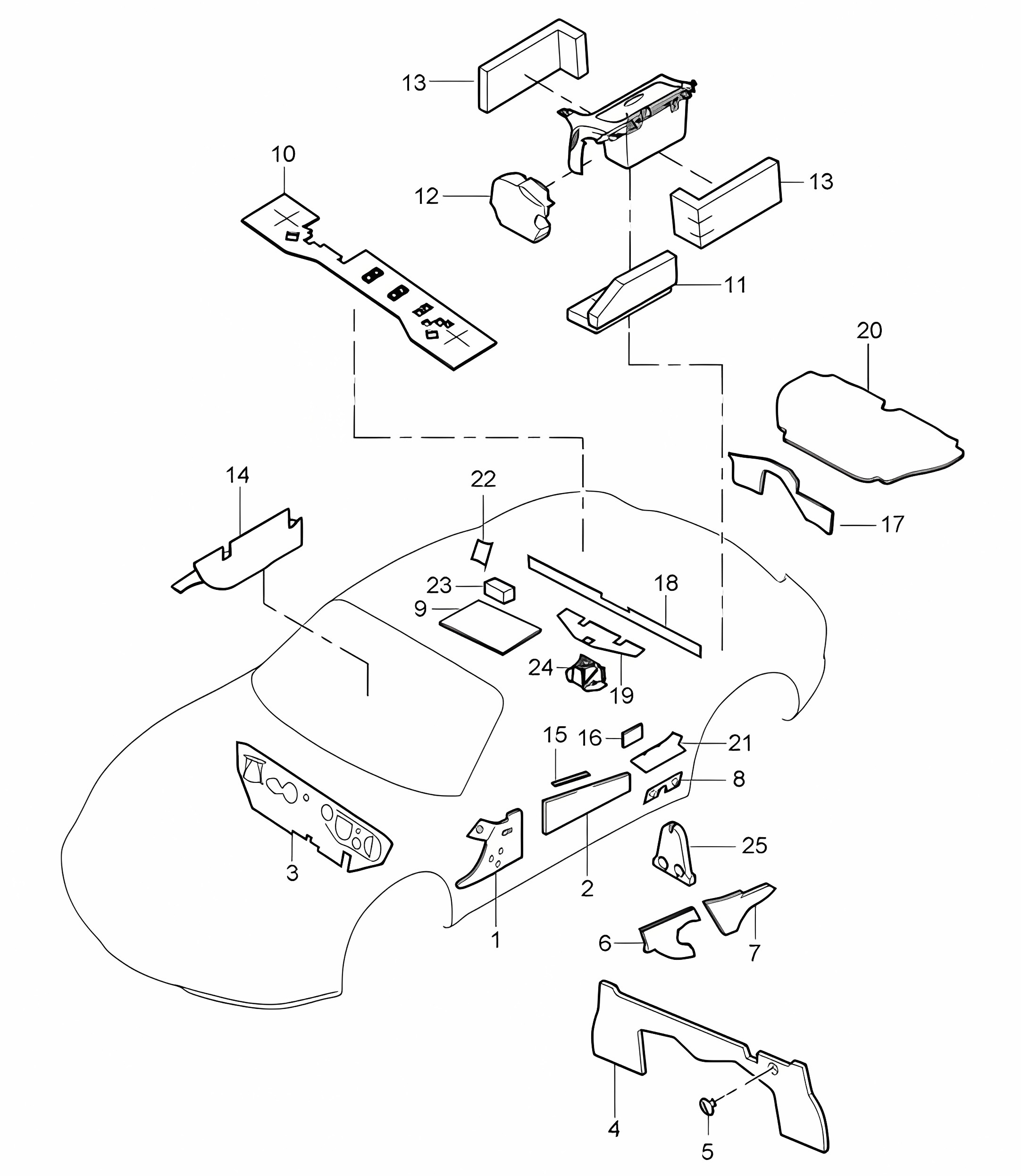 Body / Sound proofing 987C.1 Cayman 2006-08