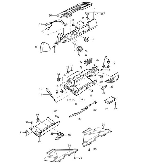 Diagram 809-003 Porsche Boxster 986/987/981 (1997-2016) Body