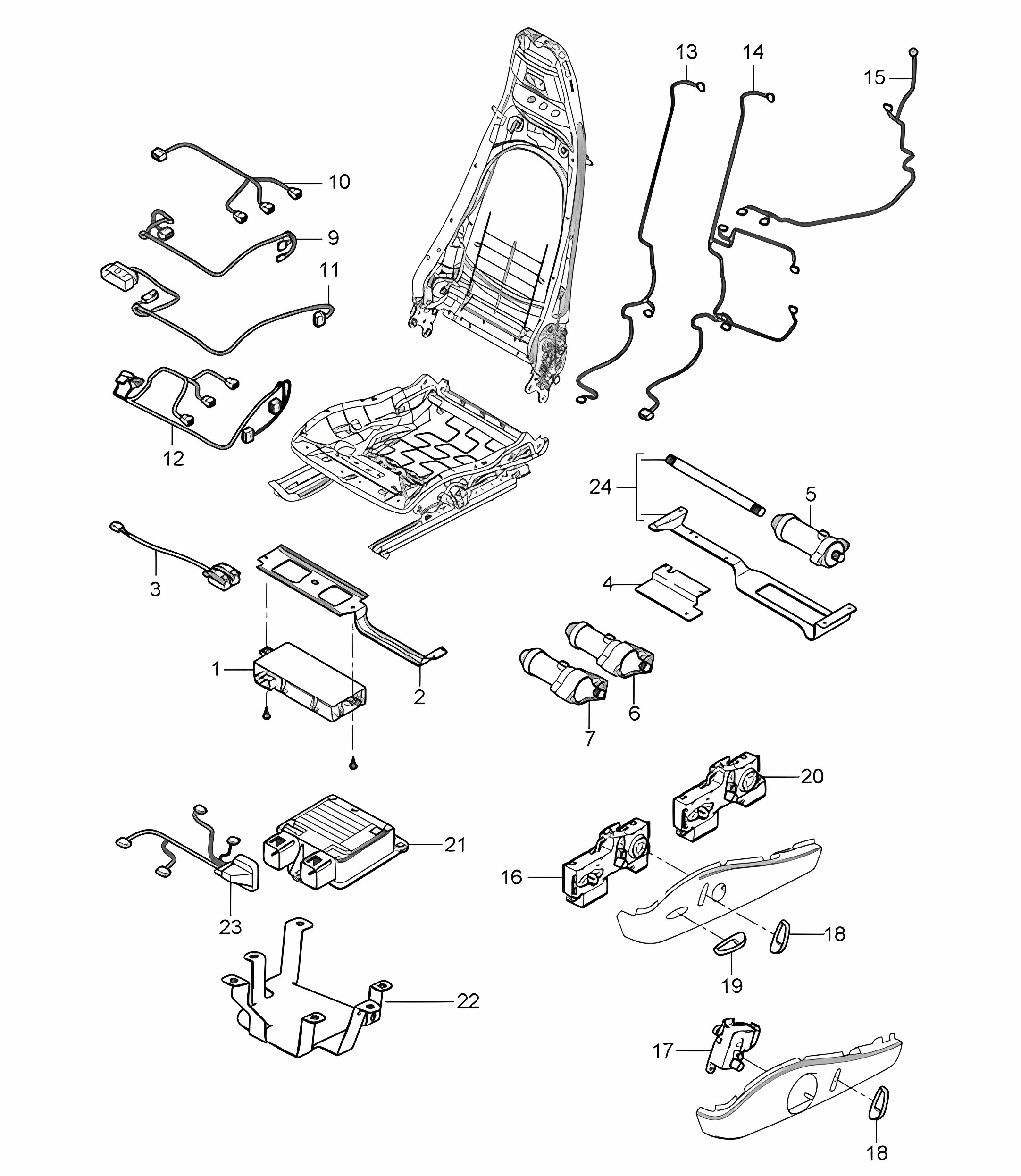 Wiring looms / Control unit / Switch / Standard seat / Comfort seat 987C.1 Cayman / Cayman S 2006-08