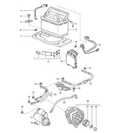 Accu / Stroomverdeler / Starter / Dynamo 987C.1 Cayman 2006-08
