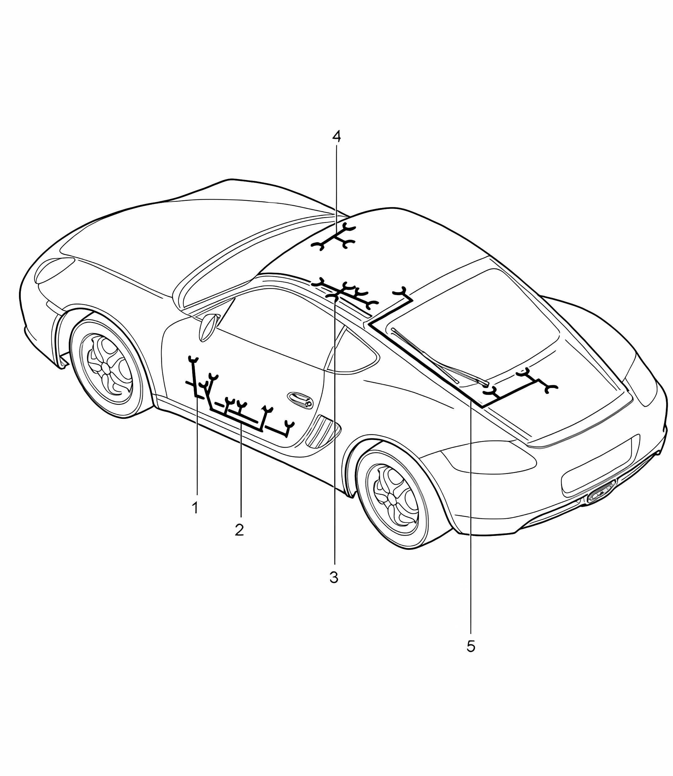 Wiring looms / doors / Airbag / Centre console / Glove box / Rear lid 987C.1 Cayman 2006-08