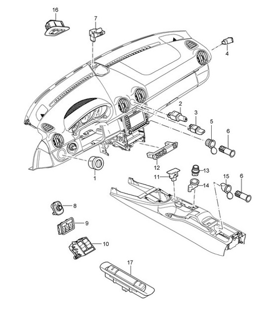 Diagram 903-005 Porsche 996 GT3 MKII 2003>> Équipement électrique