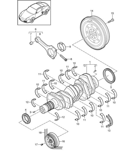 Diagram 102-000 Porsche 991 (911) MK1 2012-2016 Engine