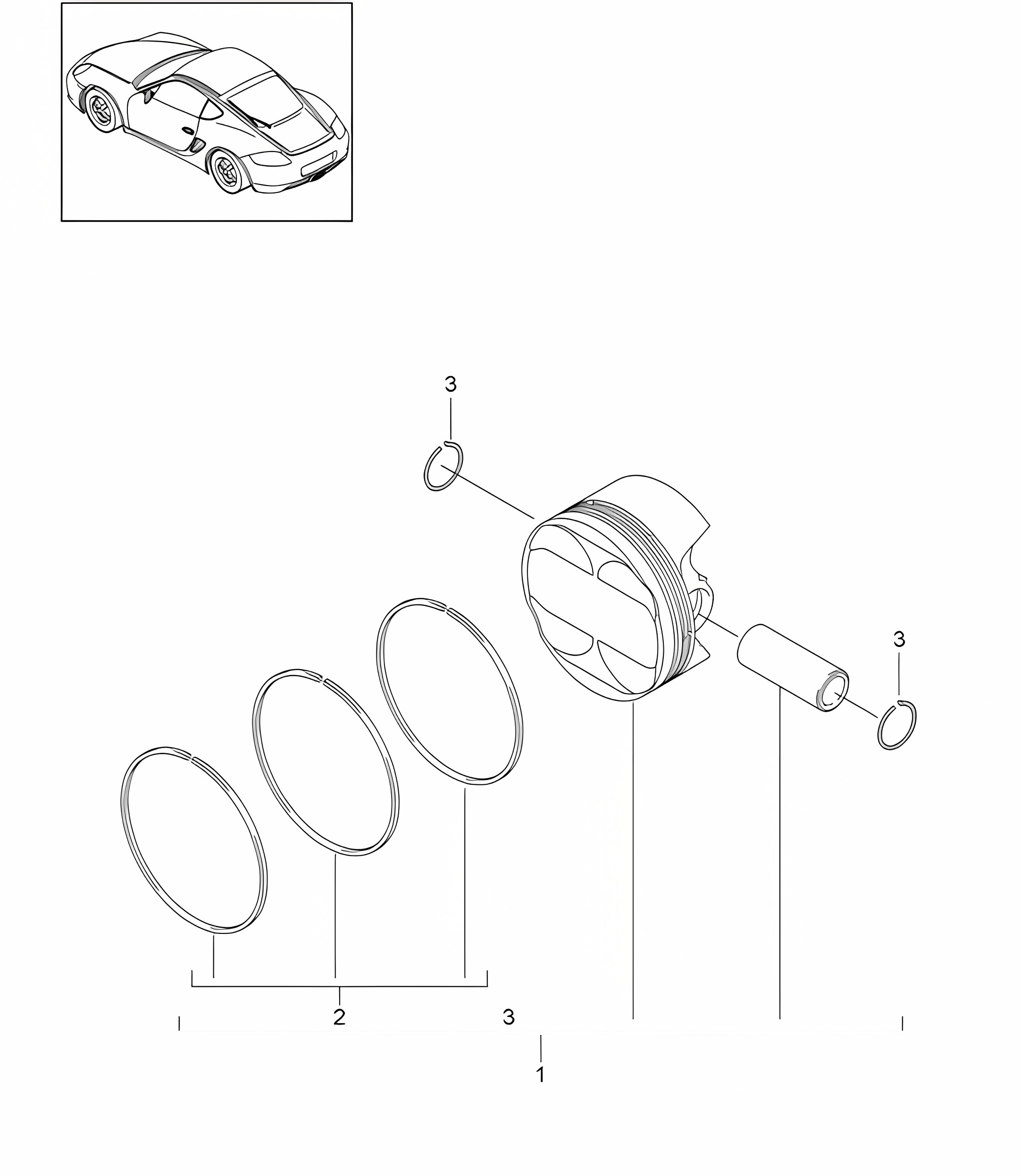 Piston (Model: A120,A121) 987C.2 Cayman 2009-12