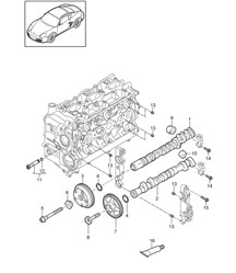 Albero a camme / Punteria idraulica / Unità di regolazione albero a camme (Modello: A120,A121) 987C.2 Cayman 2.9L / 3.4L 2009-12