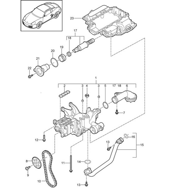 Diagram 104-000 Porsche 992 (911) MK1 2019-2024 Engine