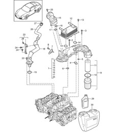 Motorsmering (Model: A120,A121) 987C.2 Cayman 2,9L / 3,4L 2009-12