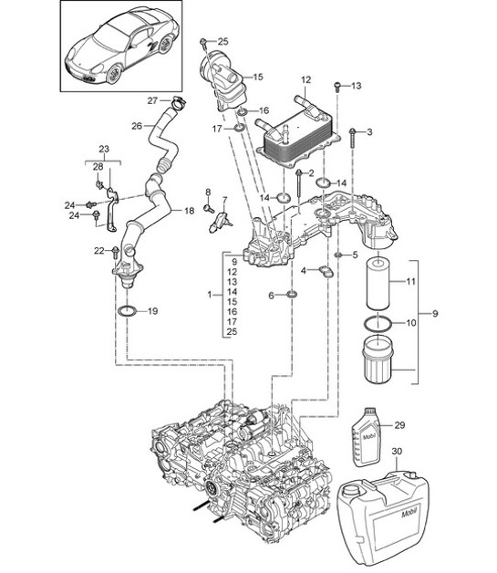 Diagram 104-005 Porsche Macan (95B) MK1 (2014-2018) Moteur