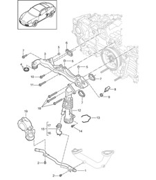 Supporto di montaggio/Tubo dell'acqua (Modello: A120,A121) 987C.2 Cayman 2.9L / 3.4L 2009-12