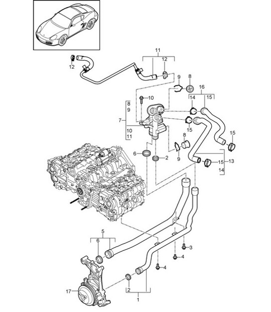Diagram 105-005 Porsche 944 2.7L 8V 1988-89 