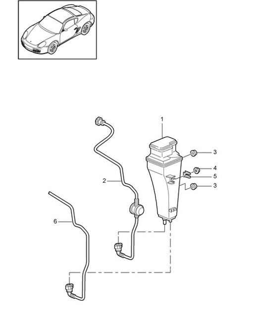Diagram 201-020 Porsche 993 (911) C2S 1994-97 Fuel System, Exhaust System