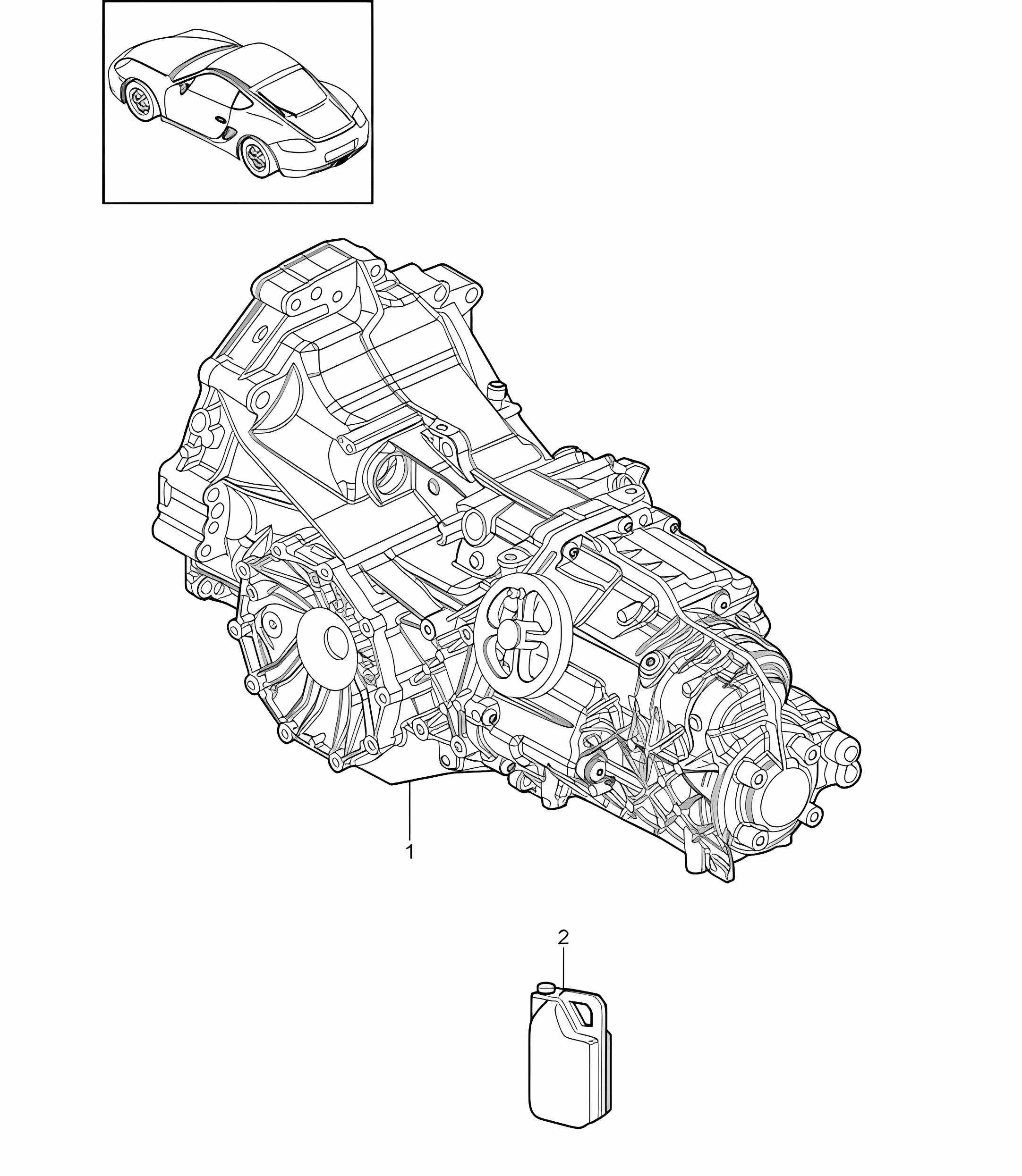 Replacement transmission / Ready for installation (Model: G8710,G8740)  Manual (PR:480, 6-speed) 987C.2 Cayman 2009-12