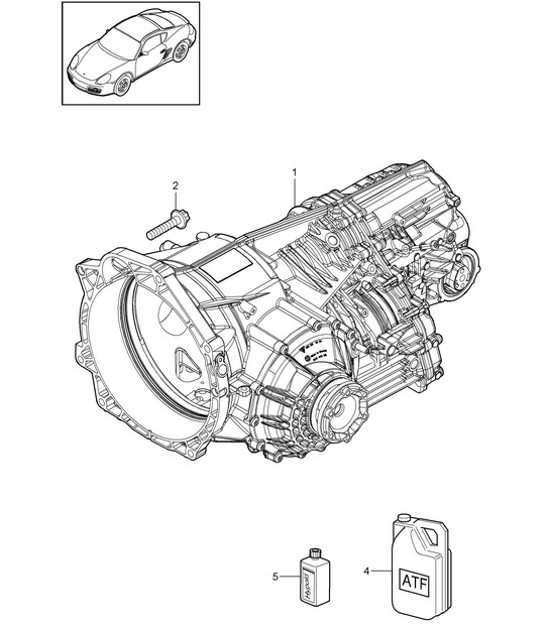 - PDK - Versnellingsbak / Vervangingstransmissie (Model: CG200,CG220) 987C.2 Cayman 2009-12