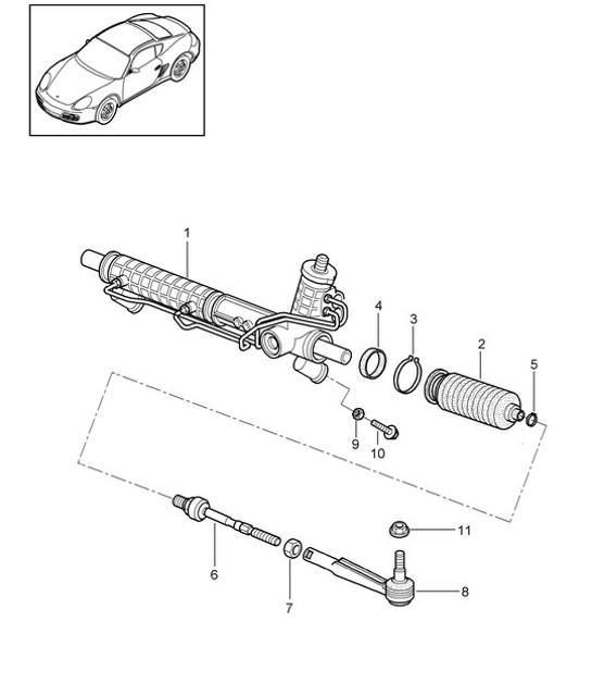 Diagram 403-000 Porsche Macan (95B) MK1 (2014-2018) Assale anteriore, sterzo 
