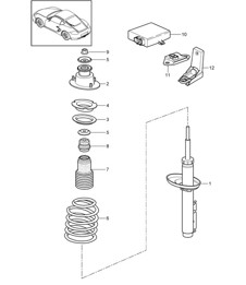 Shock absorbers / Coil spring 987C.2 Cayman 2009-12