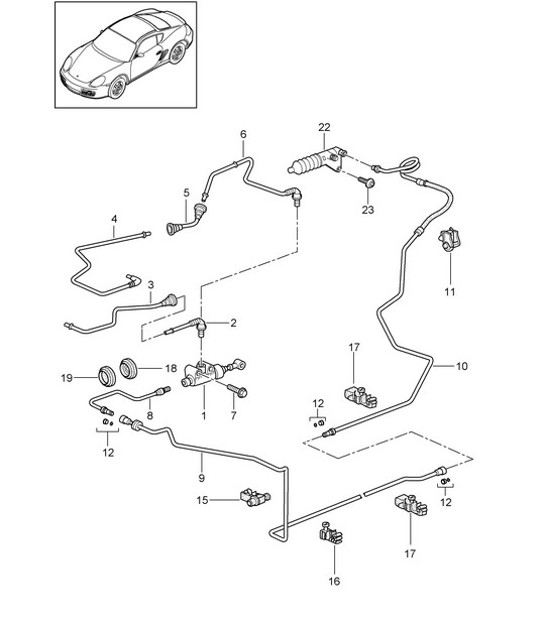Diagram 702-008 Porsche 968 CS 3.0L 1993-95 Hand Lever System, Pedal Cluster 