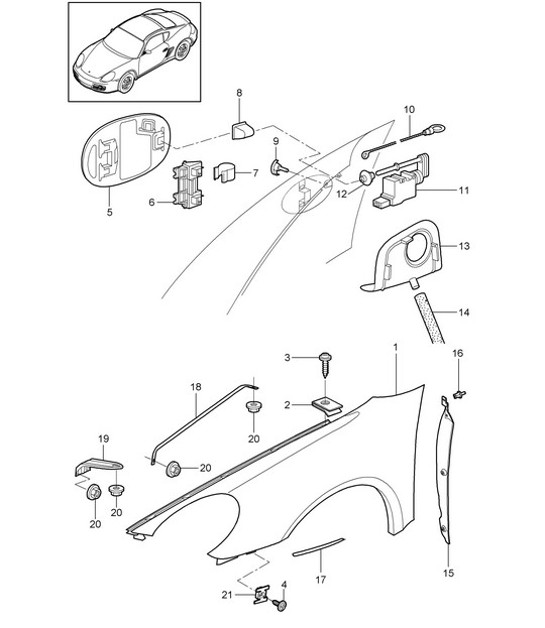 Diagram 801-040 Porsche 964 (911) C2 1989-93 Carrozzeria