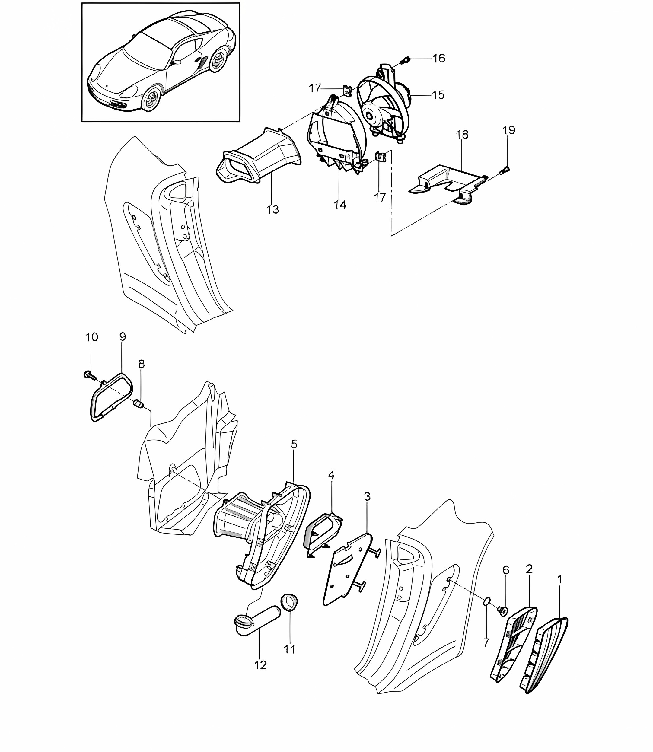 Ventilation / Engine compartment  987C.2 Cayman 2009-12