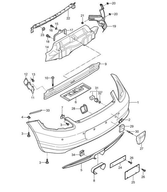 Diagram 802-005 Porsche Cayman 987C / 981C (2005-2016) Carrosserie