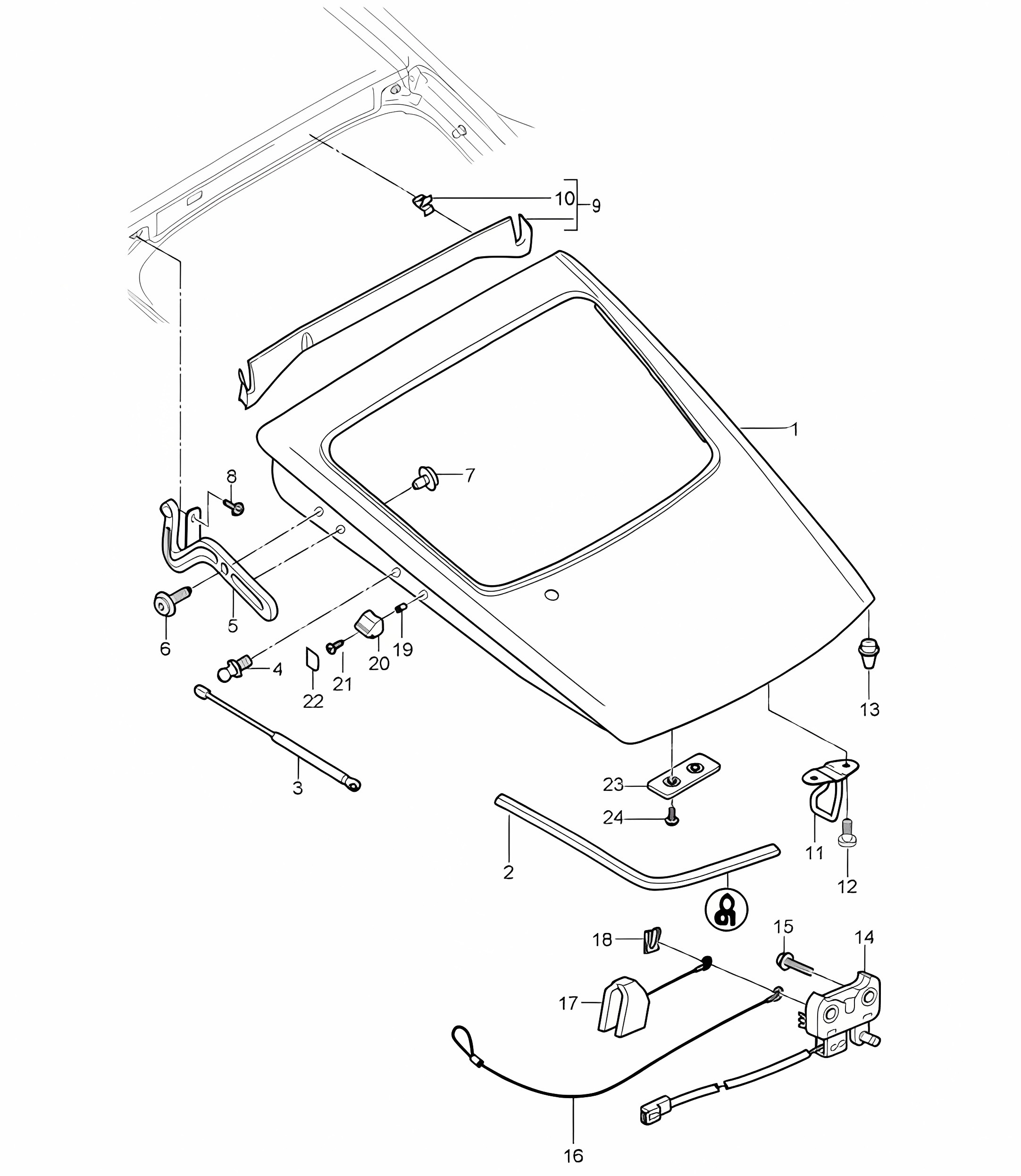 Rear cover 987C.2 Cayman 2009-12