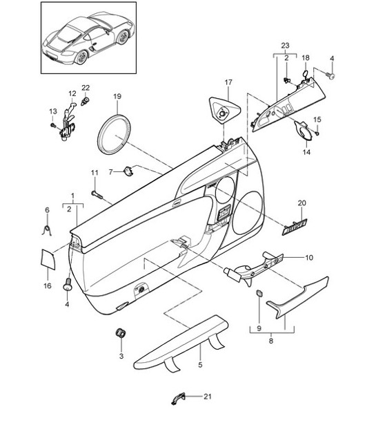 Diagram 807-010 Porsche Cayman 987C / 981C (2005-2016) Carrocería
