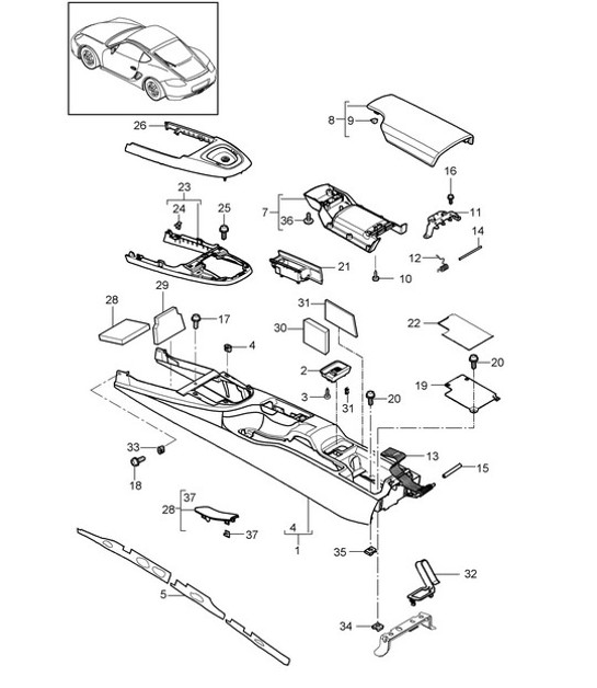 Diagram 809-020 Porsche Cayman 987C / 981C (2005-2016) Body