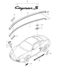 Beschriftungen/Schriftzüge / Zierbeschläge / Steinschlagschutzfolie 987C.2 Cayman 2009-12