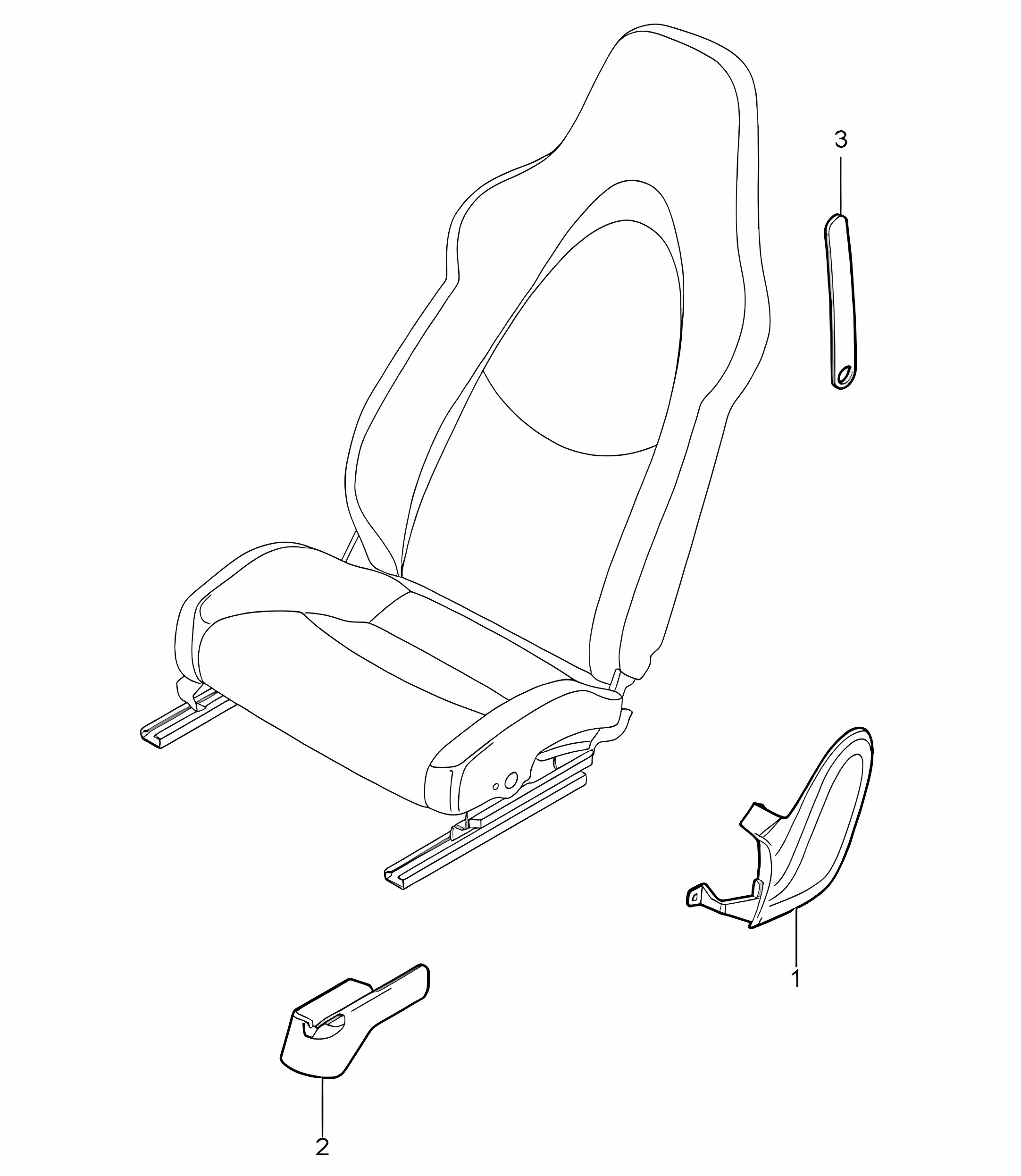 Front seat (complete) / Sports seat 987C.2 Cayman 2009-12