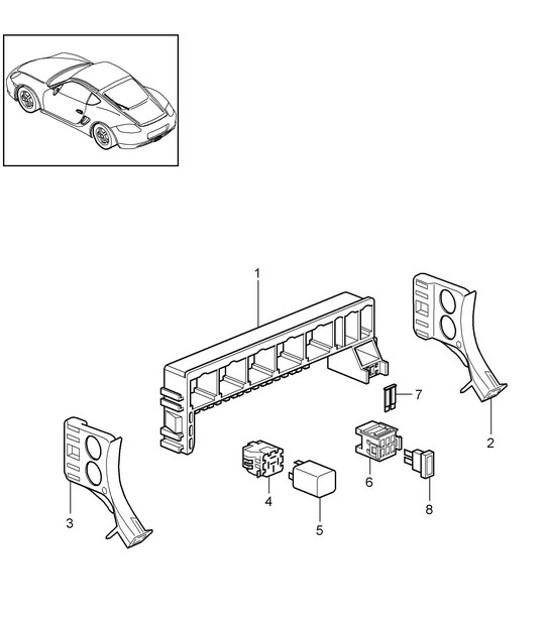 Sistema eléctrico central / Parte trasera 987C.2 Cayman 2009-12