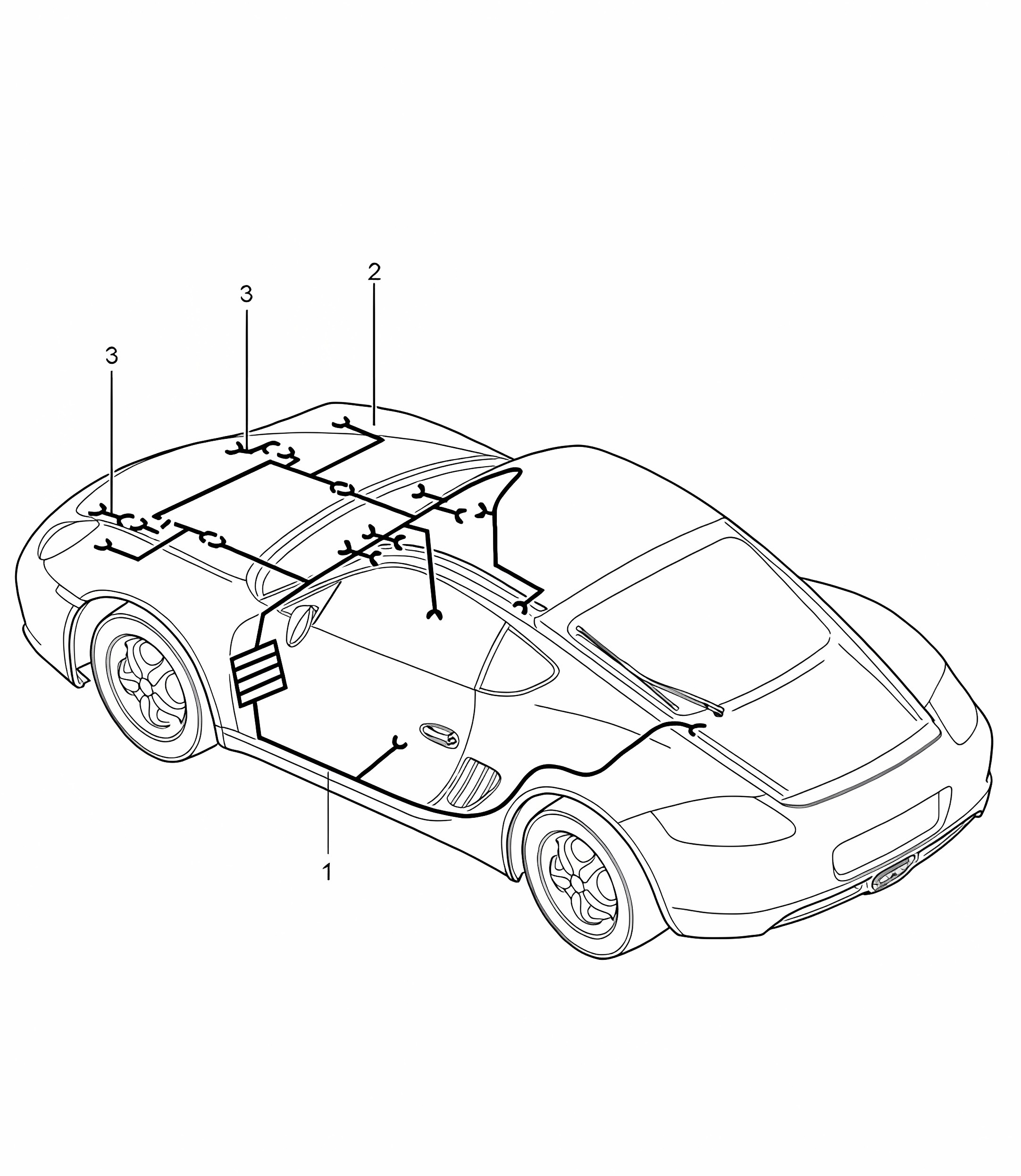 Wiring looms - FRONT - 987C.2 Cayman 2009-12