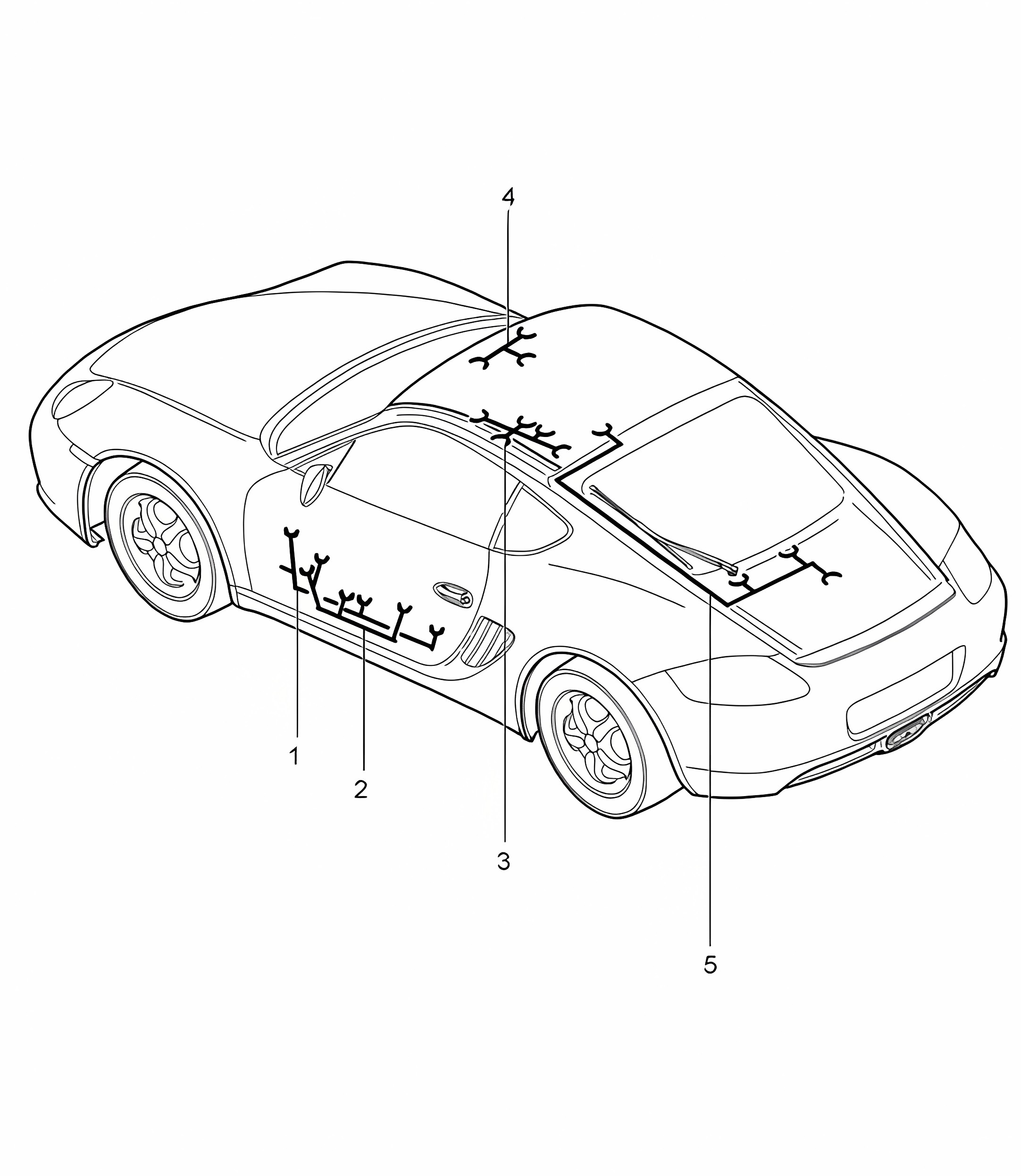 Wiring looms / doors/ Airbag / Centre console / Glove box / Rear lid 987C.2 Cayman 2009-12