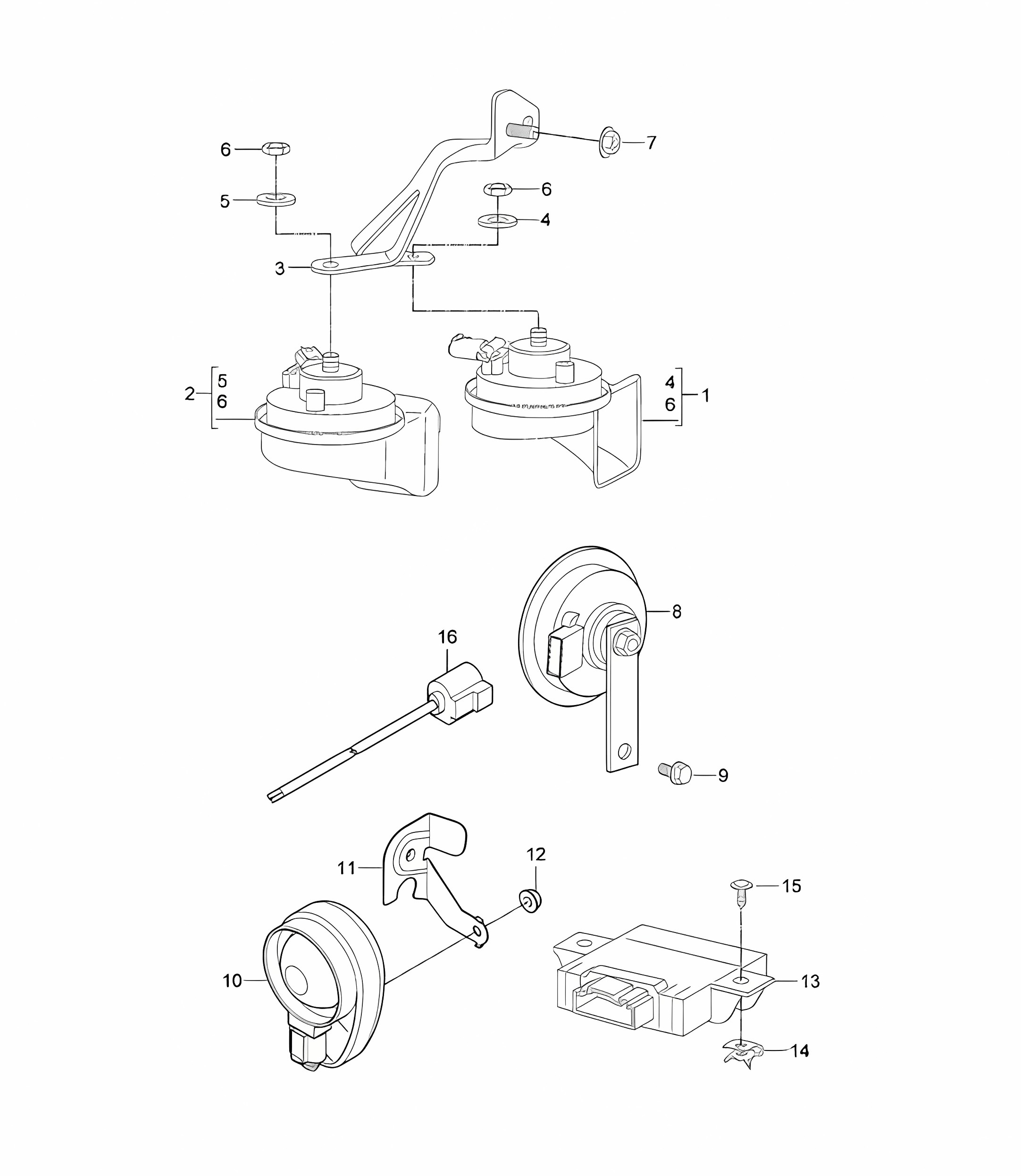 Fanfare / Signal horn / Alarm system 987C.2 Cayman 2009-12