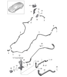 Verbindungsstück / Wasserrohr / Kühlmittelkühlsystem 991.1 2012-16