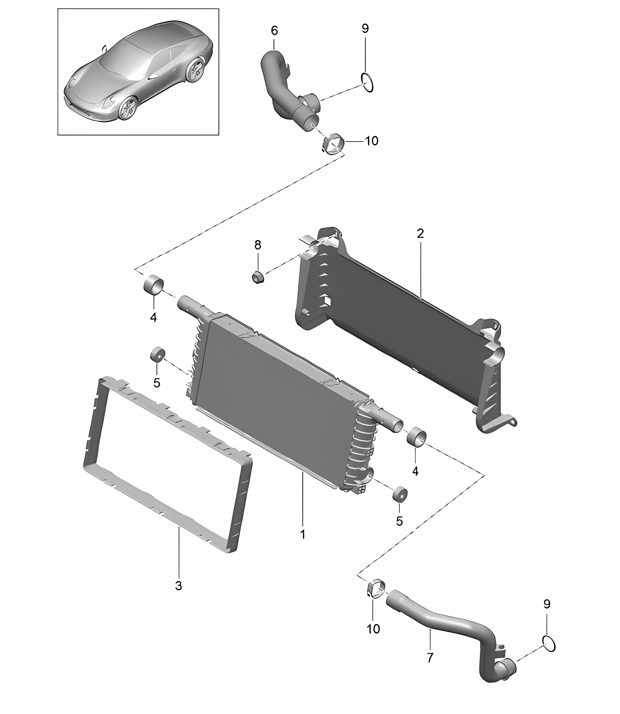 Radiator, Center - PR:153 - 991.1 2012-16