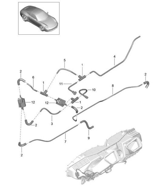 Air filter / Vacuum control 991.1 2012-16