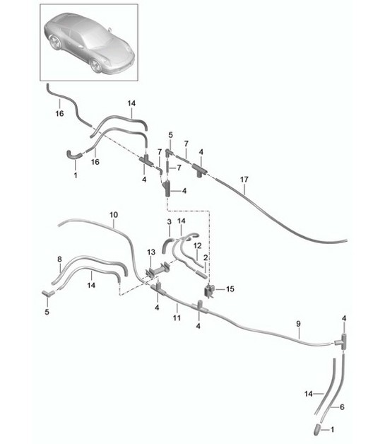 Vacuum system / Engine - A104 - 991.1 3.4L 2012-16