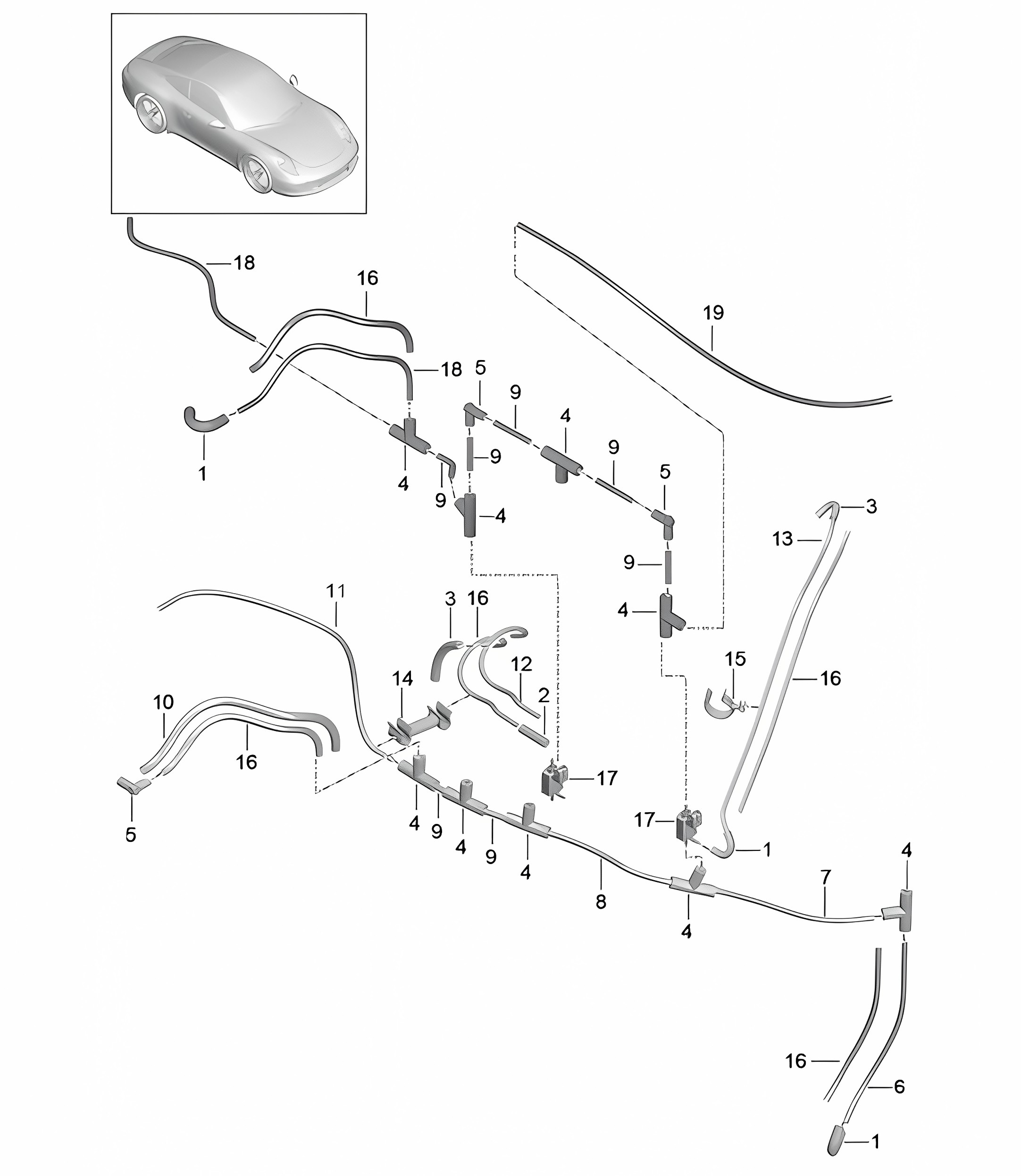 Vacuum system / Engine - A103 - 991.1 3.8L 2012-16