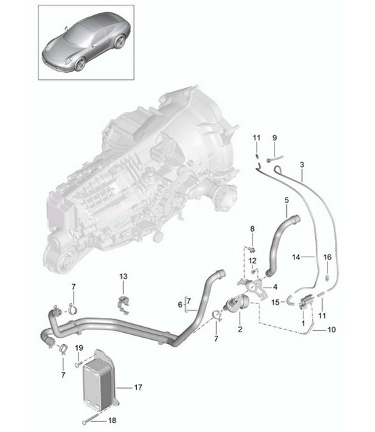 Schaltgetriebe / Wärmetauscher / Ölrohr / Wasserrohr - G9100, G9130 - 991.1 2012-16