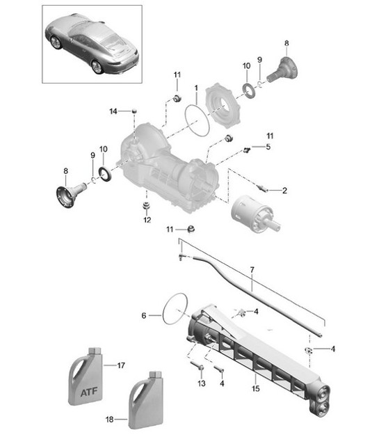 Vorderachsdifferential / Einzelteile 991.1 2012-16