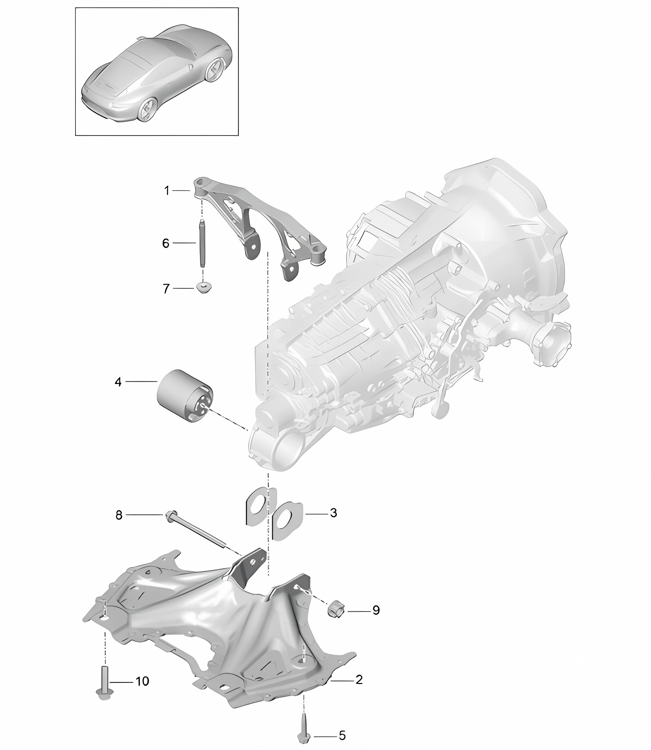Transmission carrier / Fasteners / Engine - G9100, CG105 - 991.1 2012-16