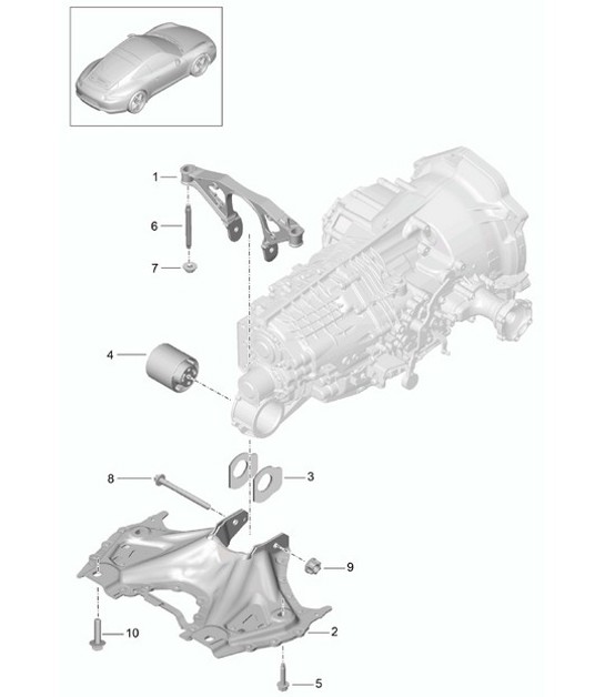 Getriebeträger / Befestigungselemente / Motor - G9100, CG105 - 991.1 2012-16