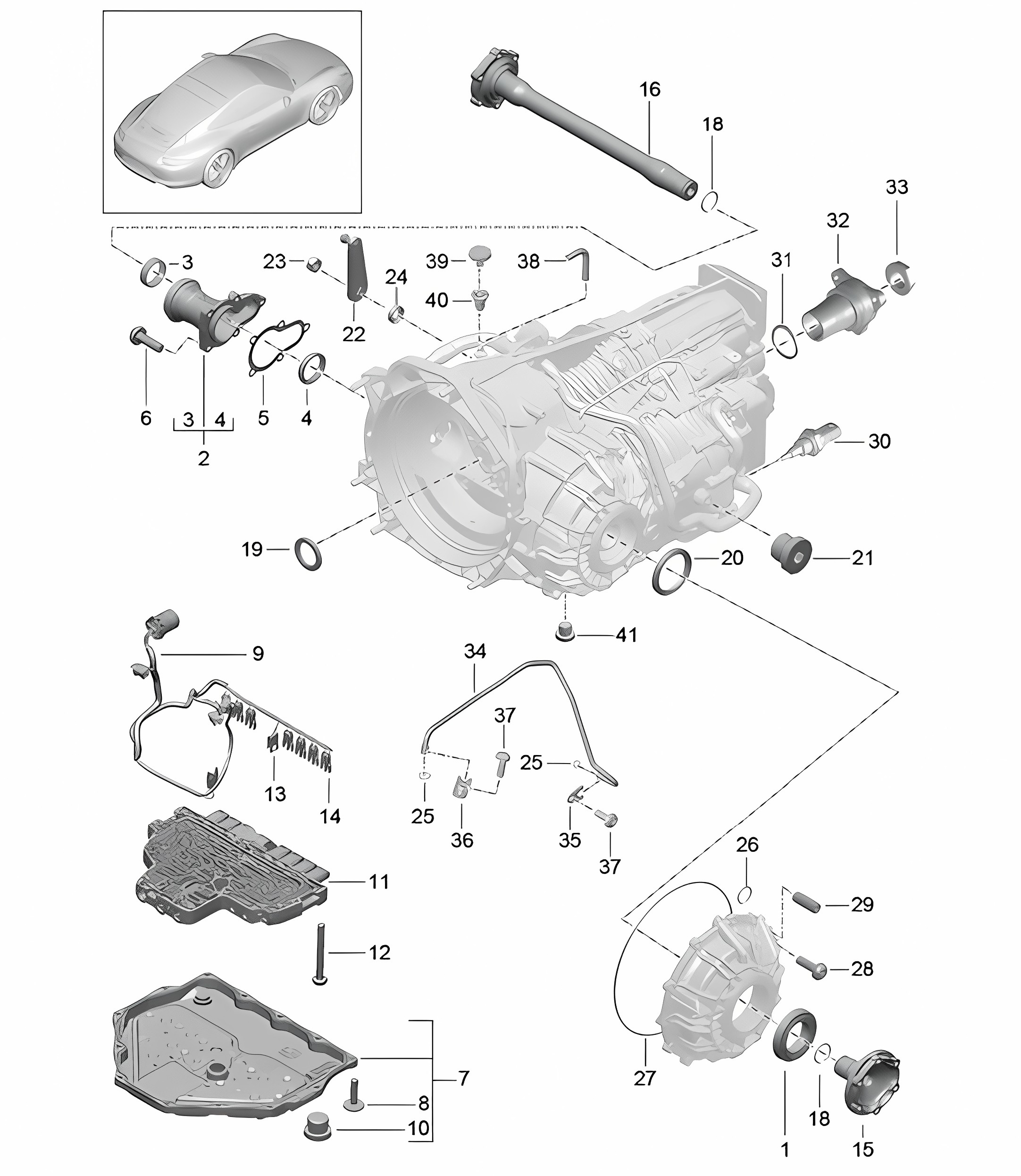 - PDK - Gearbox / Individual parts 991.1 2012-2016