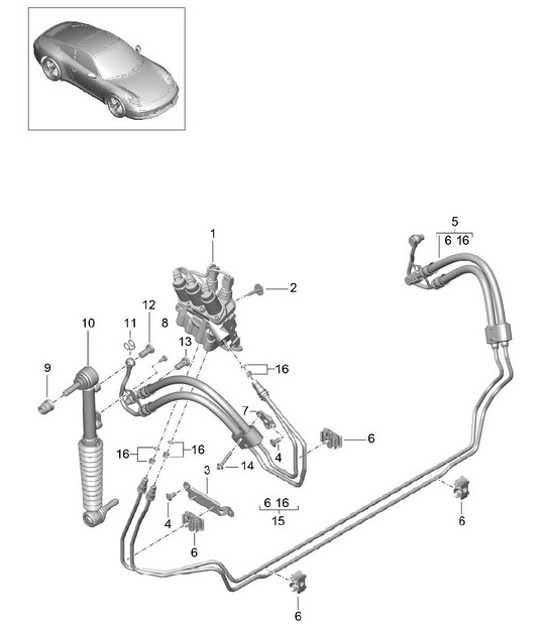 Druckleitung / Frontend / Dämpfer / PDCC - PR:031,352 - 991.1 Carrera 2012-16
