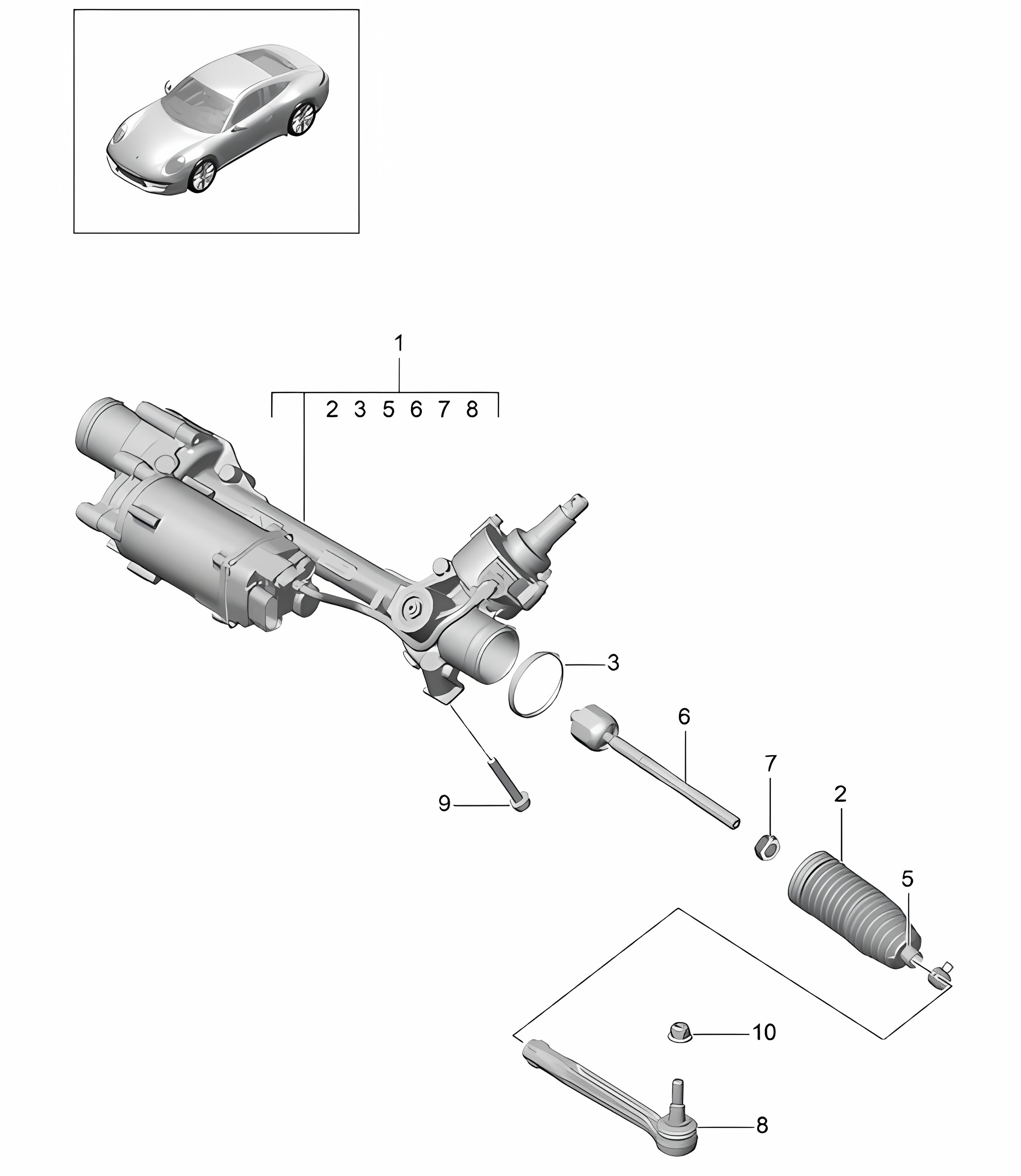 Steering gear 991.1 Carrera 2012-16