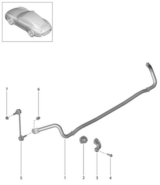 Diagram 501-003 Porsche Cayman GT4 3.8L 2015-16 Hinterachse