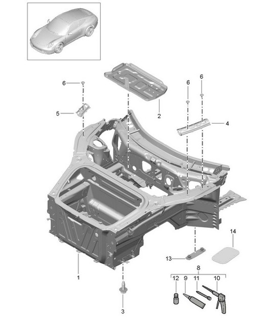 Diagram 801-005 Porsche 914 (1970-1976) Body
