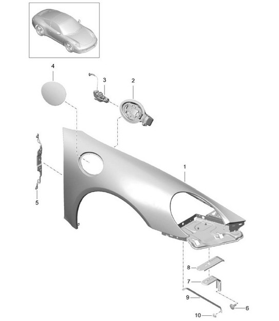 Diagram 801-040 Porsche 993 (911) (1994-1998) Body