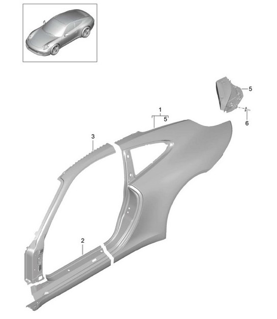 Diagram 801-055 Porsche Boxster GTS 718 2.5L PDK (365 Bhp) 05/2017>> Body