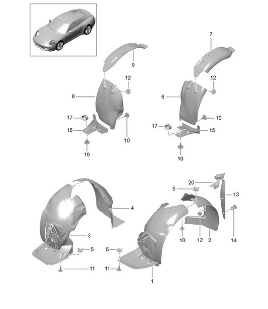 Diagram 801-075 Porsche Boxster 986/987/981 (1997-2016) Body